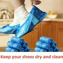 Bộ 200/400/600 chiếc bọc giày dùng một lần giúp giữ giày khô ráo và sạch sẽ, ngăn ngừa bụi bẩn và cỏ vụn làm bẩn giày. - Màu trơn - Xem 5