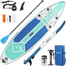 Paddle Board, Inflatable Stand Up Paddle Board Ultra-Light ISUP 10'x 30" X 6" Paddle Board With Adjustable Paddle, Hand Pump, Leash, Repair Kit, Waterproof Phone Case, Paddle Board For Adults - Baby Blue - View 3
