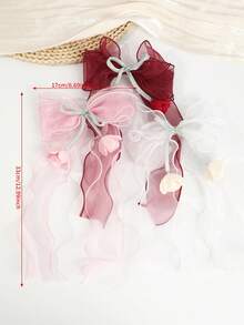 1pc Cute Sweet Bow Hair Clip, Suitable For Girls, Decor For Back Of Head, Spring Clip For School, Music Festival, Beach, Picnic, Hair Accessory - Multicolor - View 9