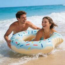 1pc Inflatable Swim Ring (PVC Material) Donut Design. This Is A Unisex Underarm Float With Multiple Style Options, Including Green, Pink, Donut Shape And Watermelon Shape. It Is An Ideal Choice For Summer Water Sports, Pool Parties, Beach Gatherings And Leisure Swimming In The Pool Or By The Sea. It Is Also A Must-Have Item For Your Summer Vacation. - Conventional - View 9
