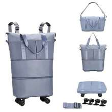 Bolsa de viaje con ruedas extraíbles equipaje de mano plegable expandible para viaje o hospitalización 55 liters Simplicidad - Mochila Azul Azul - Ver 1