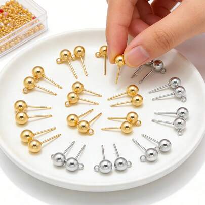 10-20pcs Stainless Steel Bead Pins, Pendant Pins, DIY Jewelry Making Supplies For Necklace, Earrings, Handmade Beading Craft Accessories