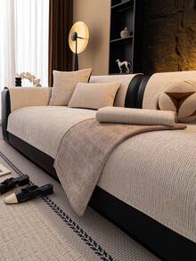 1pc Geometric Anti-Slip Sofa Cover, Suitable For All Seasons, Dust-Proof Sofa Slipcover, Pet-Friendly And Anti-Scratch Sofa Seat Cover, Machine Washable, For Room Decor, Fits L-Shaped Sofa, Single Sofa, Loveseat, 3-Seater Sofa, 4-Seater Sofa And Modular Sofa (Sold Separately) - Beige - View 4