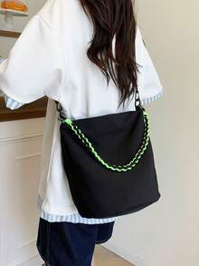 Bolso de hombro de gran capacidad, de moda y sencillo, diseño exclusivo, bolso cruzado personalizado para uso diario, bolso cubo casual y retro, adecuado para compras, ir al trabajo, salidas diarias y fiestas - Ver 3