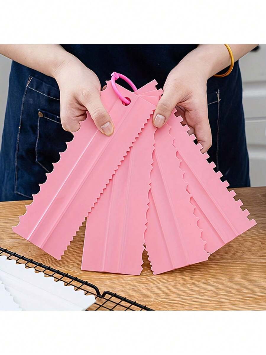 4pcs Set, Double-Sided Icing Spatula, Cake Cream Leveler, Frosting Scraper, Mousse Cream Cake Edge Decorating Tool, Cake Slicer, Baking Tools