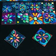 6/12 viên gạch mosaic thủy tinh hoa tối màu, kích thước 4.8*4.8cm, được phun phủ và chế tác thủ công, thích hợp cho các dự án thủ công mỹ nghệ, DIY, trang trí phòng khách, nhà bếp, phòng tắm, nhà cửa, trang trí tường và sàn nhà sáng tạo, vật liệu thủ công DIY. - AYZH - Xem 7