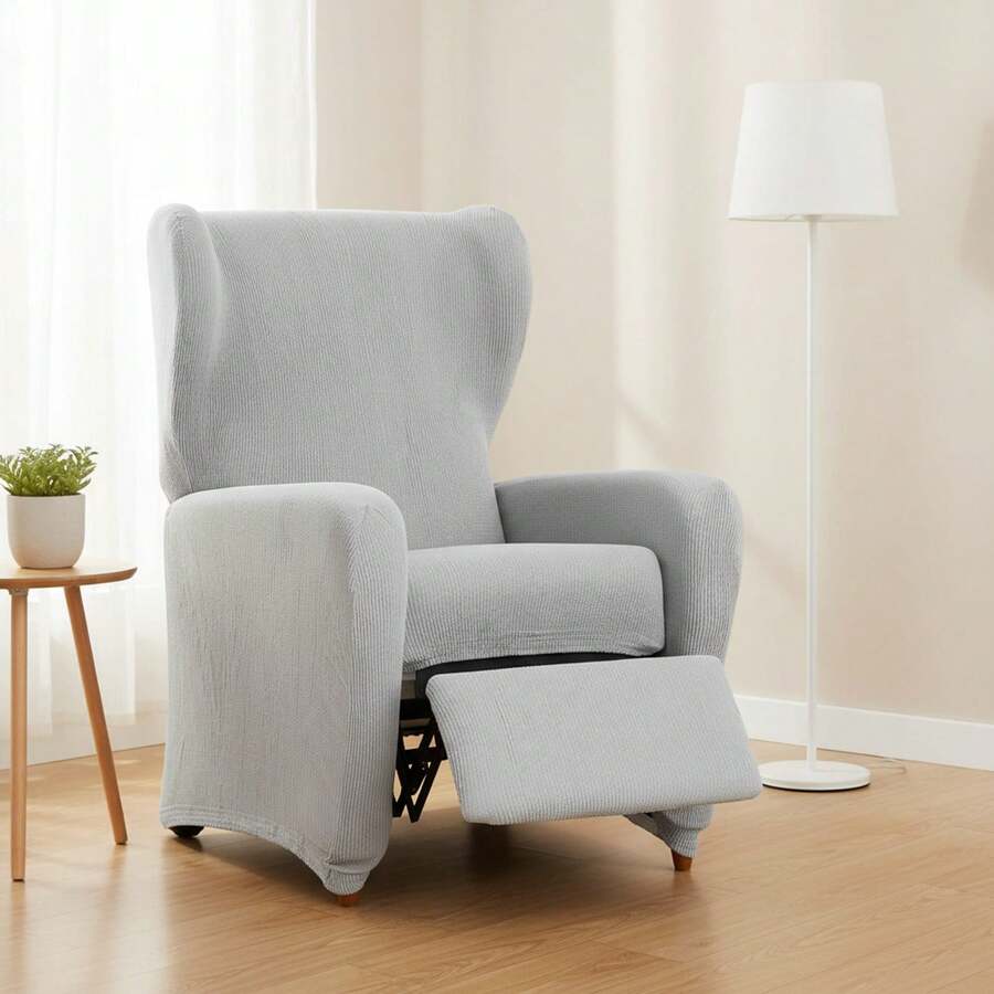 Kiva Universal And Versatile Recliner Chair Cover, Various Colors Available – Easy-To-Fit Protective Chair Cover For Backrest, Seat And Arms - Ulysses Abu-abu Mutiara - View 1