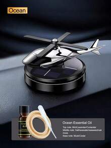 1pc Solar Powered Helicopter Aromatherapy Ornament - Automatic Rotating Blades, 4 Colors - Includes 5ml Refill Essential Oil, Wooden Chips And Dropper, Suitable For Car, Study, Room, Bedroom And Home Decor, Perfect Gift For Car Enthusiasts. Creative Ornament - Helicopter - View 23