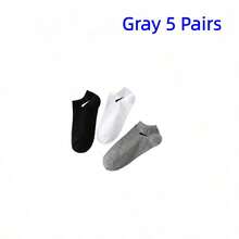 1/10/12/20/30 Pairs Unisex Plus Size Black, White, Gray Versatile Comfortable Breathable Solid Color Casual Ankle Socks, Suitable For Daily Wear - Multicolor - View 10