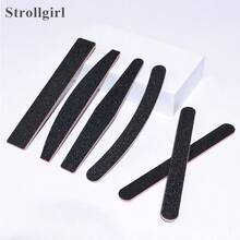 Dụng cụ đánh bóng móng tay hình bán nguyệt thẳng, dụng cụ tạo hình và đánh bóng bề mặt móng, dũa móng EVA, dải cát đen. - 1 mảnh ngẫu nhiên - Xem 4