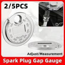 2/5 piezas Herramienta de medición del espacio de la bujía de 0,6-2,4 mm, calibre de espacio de la bujía de doble escala métrica y en pulgadas, regla de ajuste universal de la bujía para mantenimiento automotriz - A - Ver 1