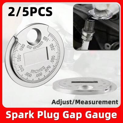 2/5PCS 0.6-2.4mm Spark Plug Gap Measuring Tool Spark Plug Gap Gauge Double Sided Scale Spark Plug Gap Measuring Ruler Metric And Imperial Universal Spark Plug Adjustment Tool For Automotive Maintenance.