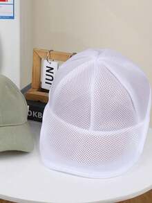 1pc Random Laundry Hat Washing Bag For Laundry, Anti-Deformation Washer Protector, Special Care For Caps, Machine Wash , Mesh Design Prevent Deformation In Washing Machine, Breathable Mesh Fabric, Suitable For Baseball Caps, Beanies - A - View 6