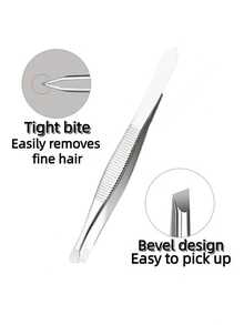 1pc High Precision Eyebrow Trimming Tweezers, Stainless Steel Eyebrow Tweezers, Suitable For Fine Hair And Whiskers, Ultra-Thin Flat Tip Trimming Tool, Suitable For Home And Salon Use. High Quality Stainless Steel Tweezers, Depilation Tweezers, Ingrown Hair Tweezers, Curved Tweezers, Facial Care Tools, Women's Razors. - One Size - View 8
