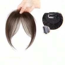 8字形刘海接发片，逼真蓬松隐形白色刘海遮盖片，空气刘海假发片 - 彩色 - 查看 4