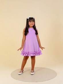 Children's White Christmas Dress For Parties And Graduations - 紫丁香色 - 查看 5