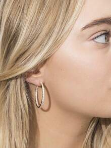 Đôi bông tai nhỏ bằng bạc sterling 925 cao cấp, tinh tế, đính đá Cubic Zirconia vĩnh cửu dành cho nữ. - Bông tai vòng Zircon - Xem 6