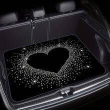 1pc Car Decorative Printed Trunk Mat, Essential Travel Accessory For Various Vehicle Models, Must-Have Interior Upgrade With Creative Heart Pattern Design In Sweet Style To Enhance Ambiance And Keep Your Boot Neat & Dry – Perfect Gift Or Personal Use - A - View 1
