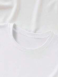Short-Sleeved Round-Neck T-Shirt For Women, With The Inspirational Quote "Talk To Me In The Afternoon" Printed On It, Suitable For Spring/Summer Vacation Outfits For Women. - White 2 - View 8