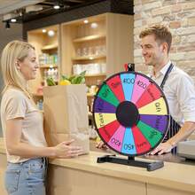 18 In Spinning Prize Wheel, 14 Slots Spinning Wheel With Stand, Tabletop Win Fortune Roulette With A Dry Erase And 2 Markers, 6 Colors, Easy Assembly, For Party Pub Trade Show Carnival Events - 18 Inches, 14 Slots - View 9