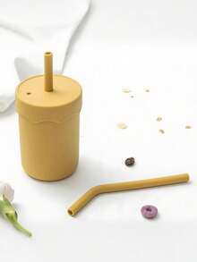 Personalized Silicone Training Cup With Straw: Engraved Baby Sippy Cup - Multicolor - View 9