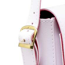 Stylish Women's Baguette Shoulder Bag With Front Detail - 紅白色 - 查看 5