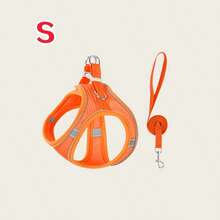 Cat & Dog Harness Leash Set, Designed To Prevent Escape, Comes With Reflective Soft Mesh Vest, For Taking Small Cats & Puppies For Walks, Suitable For Small Dogs & Puppies, Made Of All-Weather Breathable Mesh Material, Easy To Control, No Battery Required. - Orange - View 15