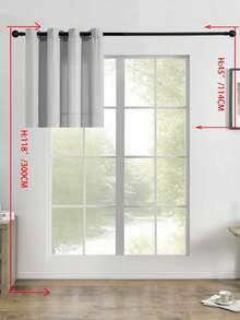 1pc/2pcs Linen Look Sheer Curtains Faux Linen Textured Semi Sheer Window Curtain Panels For Living Room Bedroom,Faux Linen Sheer Curtains Light Filtering Textured Linen Blended Curtain Drapes For Home Decor - Grey - View 12