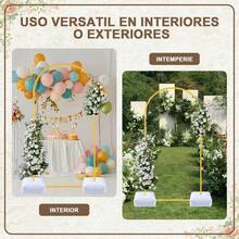 2.2 * 1.2M Arcos para racion de Globos, Arco para Globos Desmontable, Kit de Arco para Globos para Baby Shower, Cumpleaños, Aniversario, Graduación, Fotobooth, Jardín y Exterior (Dorado) - Dorado - Ver 5