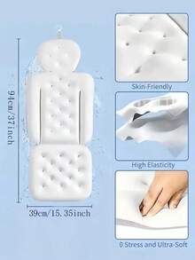 4pcs-Adult 5D Full Body Non-Slip Bathtub Mat And Cushion (With Multiple Suction Cups). Provides Comprehensive Waist And Head Support, These Mats Are The Ideal Choice For Enjoying A Warm Bath In Autumn And Winter, And Also A Perfect Gift For Friends And Family. Thick High-Quality Fabric Ensures An Ultimate Comfort Experience. - View 8