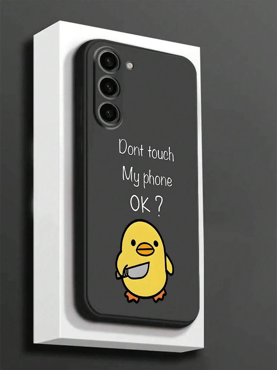 Funda protectora antideslizante para teléfono "No toques mi teléfono" de pato, compatible con Galaxy A05s/A13/A14/A15/A16/A17/A34/A35/A36/A52/A53/A54/A55/A56/S21/S22/S23/S24/S25/S26 Ultra, compatible con iPhone 17/17 Air/17 Pro/17 Pro Max, resistente al agua, a los golpes, a las caídas y a los arañazos, versión internacional no versión nacional - Negro - Ver 1