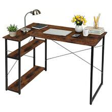 L-förmiger Tisch, Spieltisch, Schreibtisch für zu Hause, 100 * 75 * 70 cm - Rostbraun - Übersicht 3