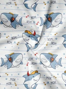 Plus Size Men's Funny Shark Print Breathable Double-Layer Shorts - Multicolor - View 4
