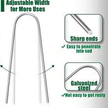 U-Type Garden Staples Heavy-Duty Fence Tubing Stakes Sod Pins Galvanized Landscape Spike For Holding Lawns Barrier Ground Nail - Multicolor - View 9