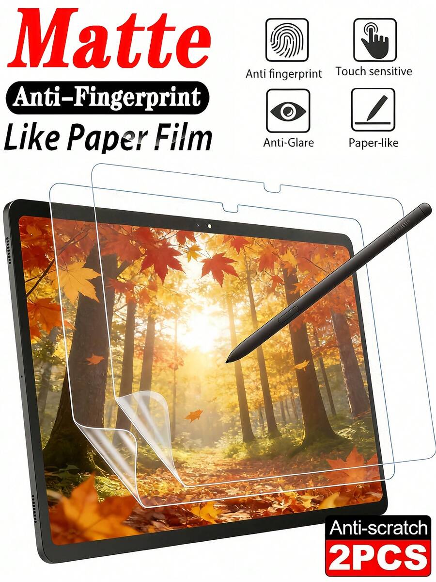2 piezas de película protectora de pantalla mate, antirreflejo y antihuellas para tableta, compatible con Huawei Matepad/Honor, a prueba de explosiones y resistente a arañazos, compatible con lápices capacitivos para pintura/oficina