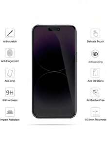 CSDZ Bộ 3 miếng dán màn hình cường lực chống nhìn trộm, bảo vệ cạnh, chống trầy xước, chống bám vân tay, tương thích với iPhone X/XR/11/12/13/14/15/16/16e/17/17Air/17e/17pro/17pro Max - Nhiều màu - Xem 11