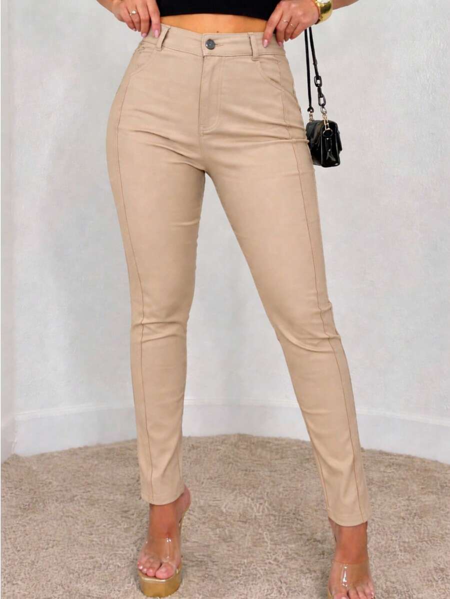 Women's Spandex Resin Pants - Bege 3 - View 1