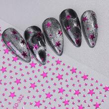 Pegatinas de uñas con estrellas metálicas doradas y plateadas estilo Y2K, disponibles en colores negro, blanco, rosa y azul con brillo autoadhesivo, tanto en colores metálicos como neón. Estas decoraciones de uñas son perfectas para manicuras, fiestas y eventos. - Multicolor - Ver 11
