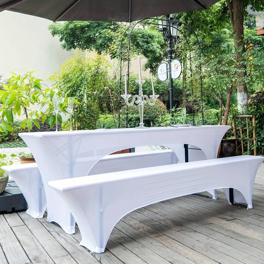BRISCOES HOMEWARE 3件套弹性啤酒桌椅套，涤纶材质，纯色，可水洗，适用于生日派对、婚礼装饰、家庭聚会、啤酒节等场合。 - 彩色 - 查看 1