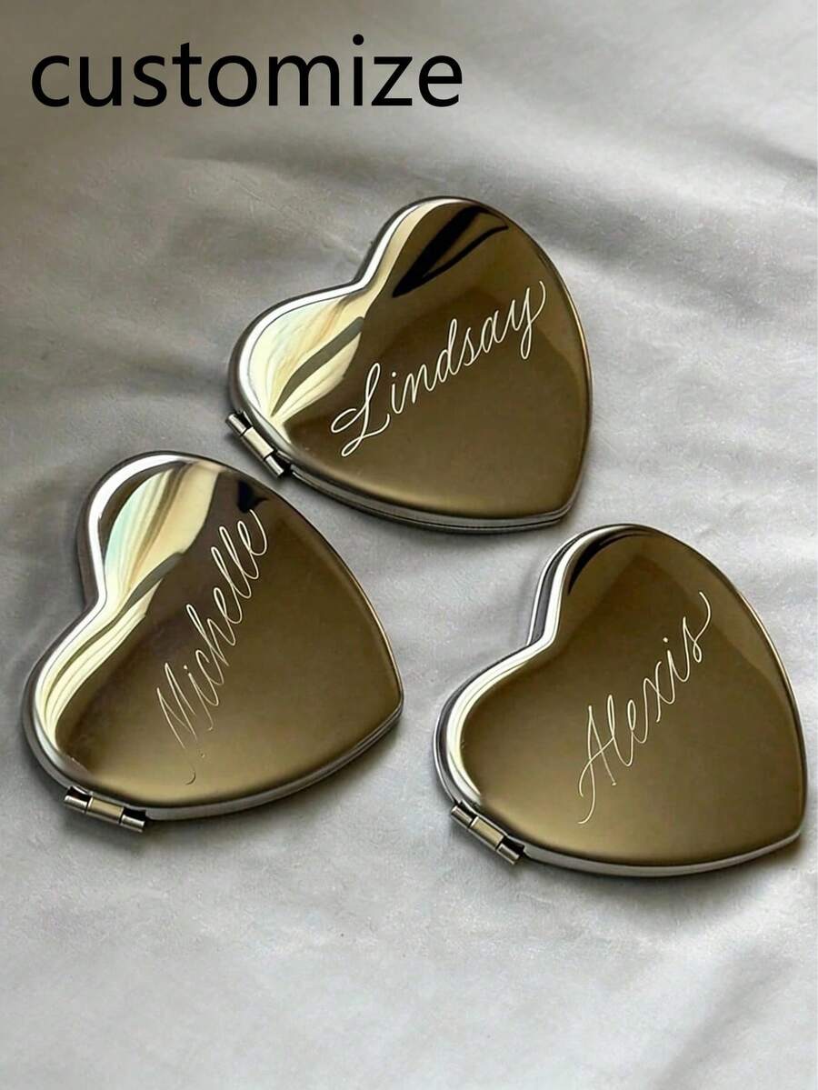 Personalized Engraved Mirror, Customized Pocket Mirror, Christmas Gift For Her, Bridesmaid Gift, Birth Flower Makeup Mirror, Pocket Mirror For Her, Bridesmaid Thank You Gift, Bridal Party Gift - Multicolor - View 1
