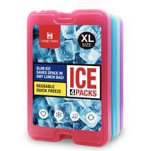 4pcs Home Times Ice Packs For Lunch Box, Freezer Ice Packs Slim Long Lasting Cool Packs For Lunch Bags And Cooler,Ultra-Thin Design, Long-Lasting Coolness - Perfect For Lunch Boxes, Coolers, Picnics & Outdoor Adventures - View 1