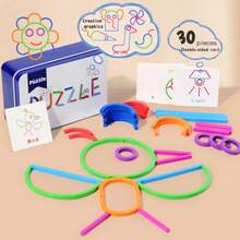 3+ Montessori Creative Ring Puzzle Toy, Educational Shape Matching Classification Game, Develops Fine Motor Skills And Logical Thinking, Kindergarten Imagination Building Blocks, Parent-Child Interactive Early Learning Gift, Suitable For Boys And Girls - Multicolor - View 5