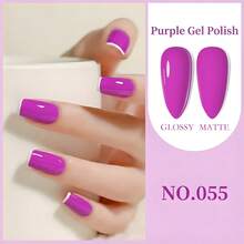 GMUME 7.5毫升兰花紫凝胶指甲油，深洋红色调，可卸除，UV/LED美甲凝胶配色，一瓶一色，所见即所得，专业沙龙品质，持久显色，适合派对DIY美甲，高显色度指甲油。 - 紫紅色 - 查看 9