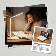 1pc New Adjustable LED Desk Lamp, Touch Control Foldable Reading Light, USB Rechargeable For Study & Office - Single-head Folding Table Lamp - View 3