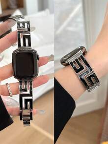 1 pièce Bracelet de montre en acier inoxydable, compatible avec Apple Watch 42 mm, 38 mm, 40 mm, 41 mm, 44 mm, 45 mm, 46 mm, 49 mm, bracelet de montre intelligente à la mode de remplacement, convient pour les séries Ultra2, Ultra SE2, SE 11, 10, 9, 8, 7, 6, 5, 4, 3, 2, 1, peut être utilisé comme cadeau de rentrée scolaire pour étudiant - Argent - Voir 9