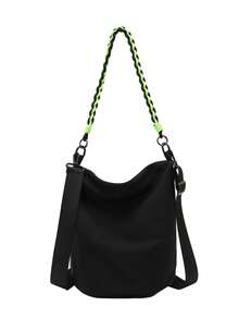 Bolso de hombro de gran capacidad, de moda y sencillo, diseño exclusivo, bolso cruzado personalizado para uso diario, bolso cubo casual y retro, adecuado para compras, ir al trabajo, salidas diarias y fiestas - Ver 6