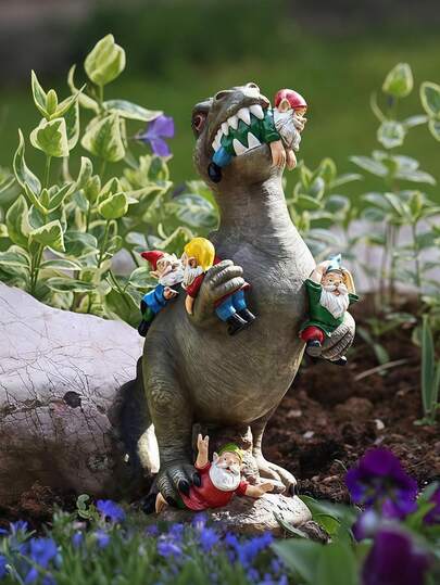 1pc Outdoor Decorative Garden Sculpture, Indoor/Outdoor Dinosaur Statue, Lawn & Yard Decor, Housewarming Gift