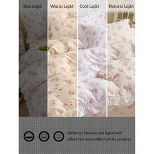 Floral Print Soft & Comfortable Bedding Set 3pcs, Suitable For Bedroom, Guest Room, All Seasons - White - View 9