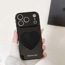 Apple Heart-Shaped Phone Stand Suitable For IPhone 14 Pro Max, 17 Pro, 15 Phone Cases, & Fresh - Black - View 2