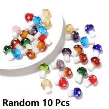 10/20/30/50颗装多色时尚蘑菇形玻璃珠，适合DIY首饰——非常适合制作手链、项链和时尚配饰 - 彩色 - 查看 14